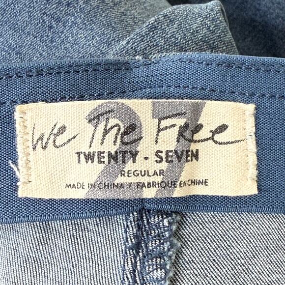 We The Free People Slim Pull On Flare Stretch Denim Jeans High Waist 27 - Picture 3 of 7
